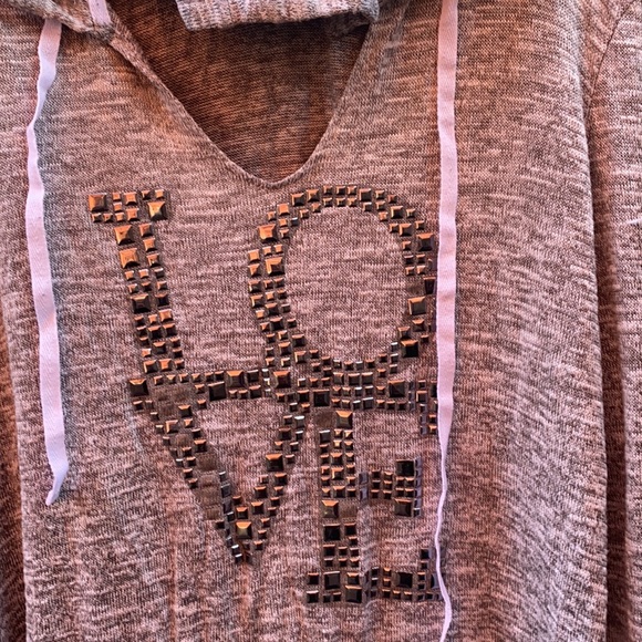 Love bedazzled hoodie sz. XL - Picture 2 of 5
